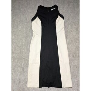 Badgley Mischka‎ Dress  Black/ White Shift Sleeveless Sheath Dress Size 10 Y2K